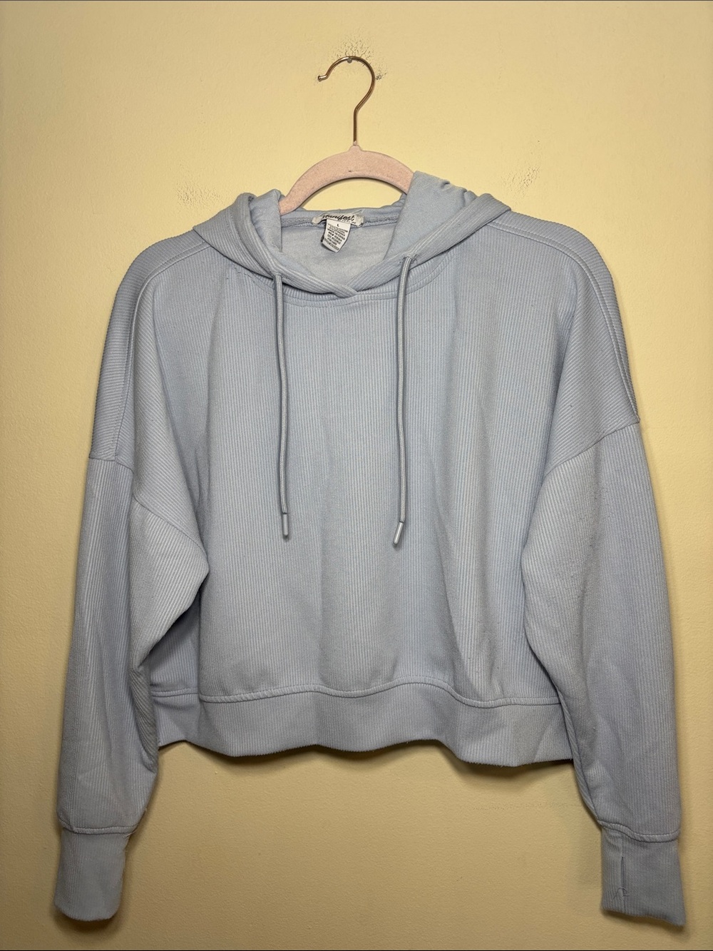 Manifest Offline Blue Cropped Hoodie Sweatshirt